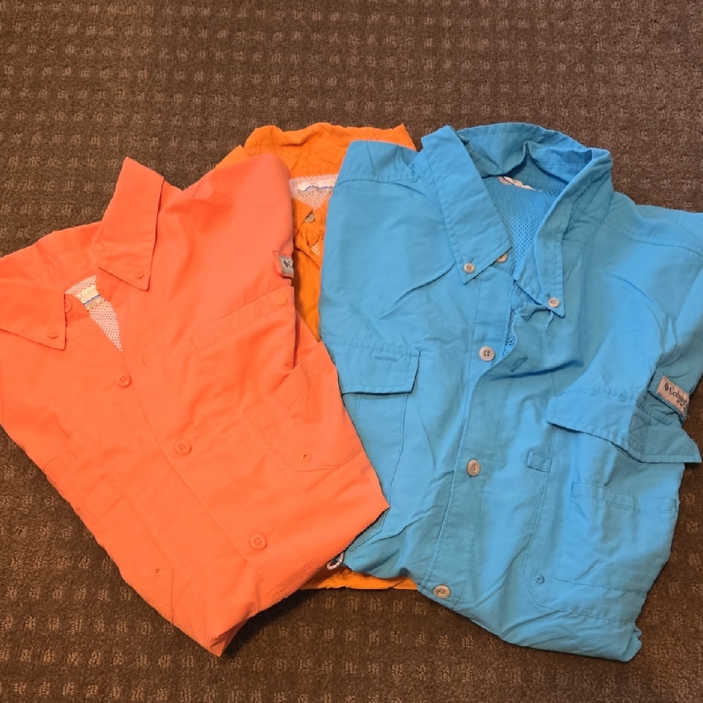 Columbia Men's Casual Button Down Shirts - Coral, Blue, Orange